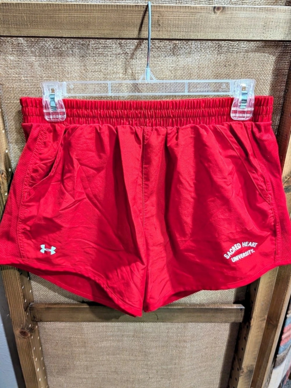 Under Armour Sacred Heart University Play Up Shorts Red